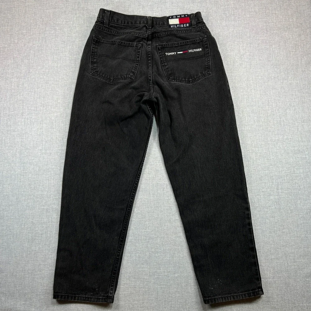 Vintage Tommy Hilfiger Freedom Jeans‎ Black Wash Denim Men 33x28.5 90s Baggy Y2K